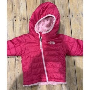 North Face Shasta Reversible Kids Baby Hooded Jacket Pink Magenta 6-12mth